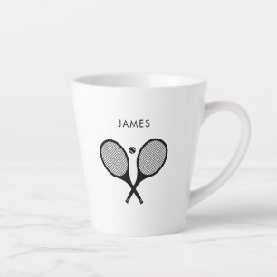 Tasse Latte Tennis de nom personnalisé moderne