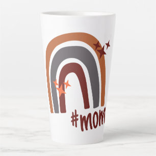 Tasse Latte Terracotta Grey Bohemian Arc-en-ciel Personnalisé 