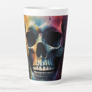 Tasse Latte Tête de couleur crâne