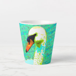 Tasse Latte Tête de cygne blanche majestueuse