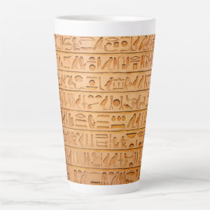 Tasse Latte Texte gravé en langue Égypte antique Hiéroglyphe