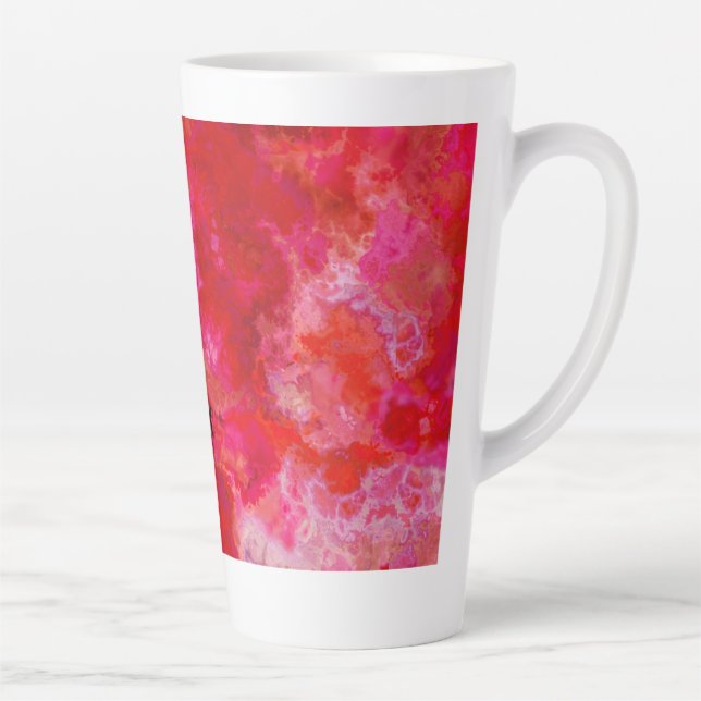 Tasse Latte Textures monochromatiques rouges (Droite)