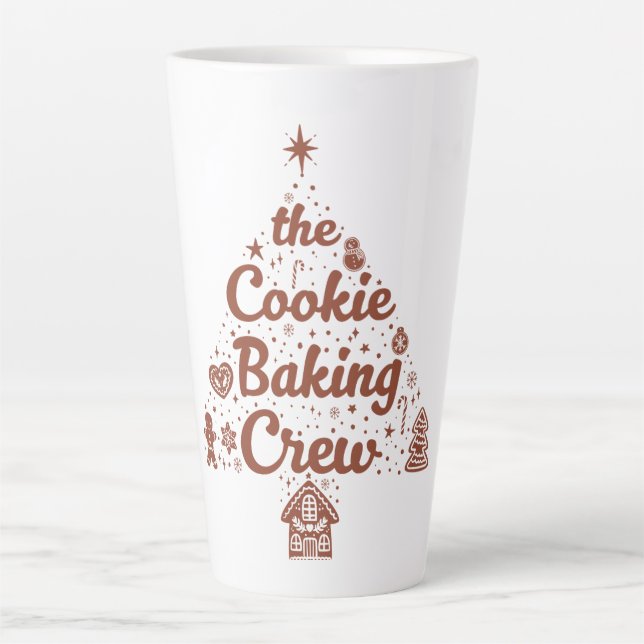 Tasse Latte The Cookie Baking Crew Christmas Tree Design (Devant)