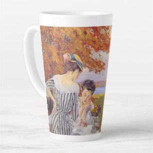 Tasse Latte Thé de jardin automnal élégant de style édouardien