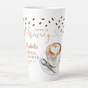 Tasse Latte Thème de Baby Shower Mariage Love Is Brewing