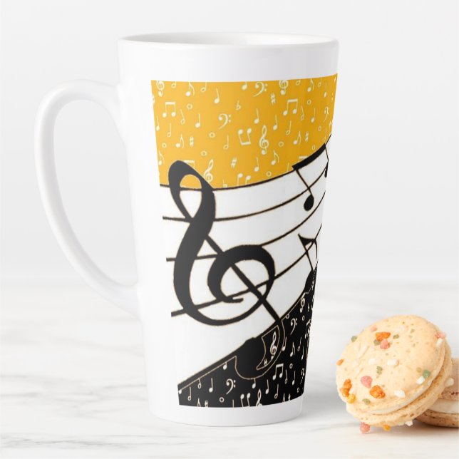 Tasse Latte Thème de musique d'or (En situation)