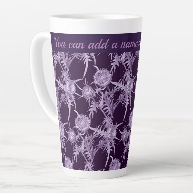 Tasse Latte THISTTLE violet motif (Angle gauche)