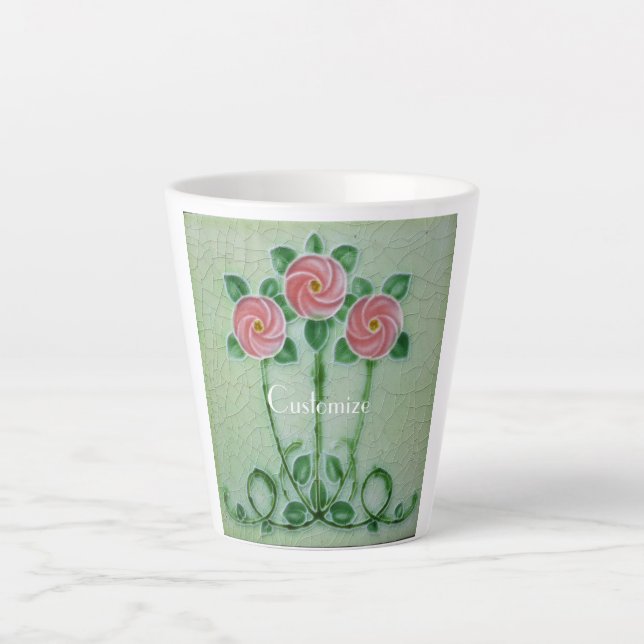 Tasse Latte Three Pink Roses Thunder_cove (Devant)