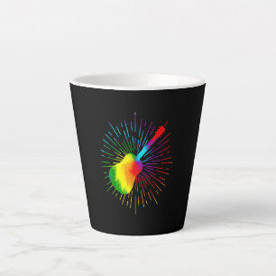 Tasse Latte Tie Dye Guitare Design Guitariste coloré