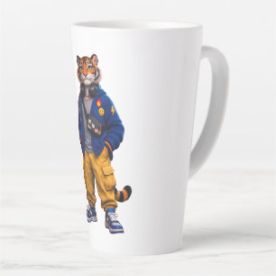 Tasse Latte Tigre Cool dans l'Art Streetwear - Tigre de Style 