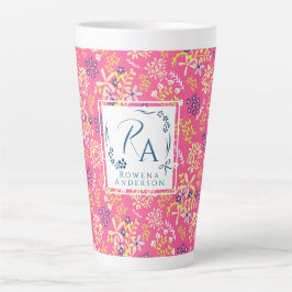 Tasse Latte Tiny Bouquet Fleurs Cerisier