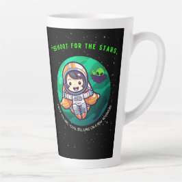 TASSE LATTE TIRAGE POUR LES DÉBUTS, ASTRONAUT