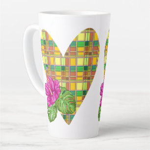 Tasse Latte Tissu coloré des Caraïbes Madras Tartan