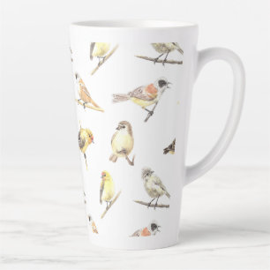 Tasse Latte Tit birds motif