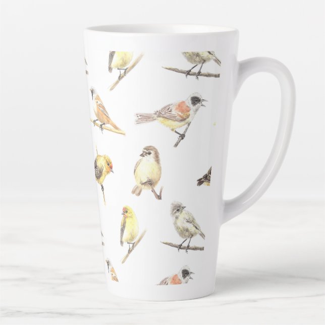 Tasse Latte Tit birds motif (Droite)
