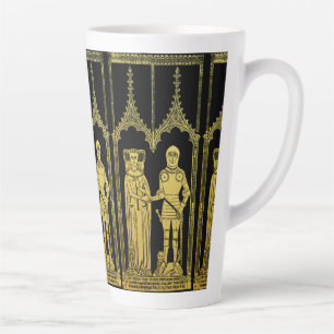 Tasse Latte Tombeau médiéval en laiton Rubbing Chevalier, Dame
