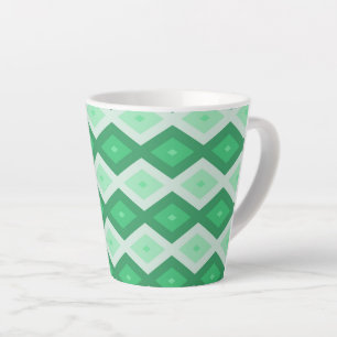 Tasse Latte Tons de motif diamant vert
