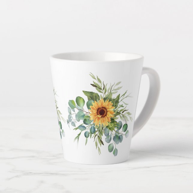 Tasse Latte Tournesol d'automne Cosy Musique d'automne (Angle droit)