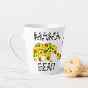 Tasse Latte Tournesols personnalisés MAMAN OURS Maman Bonne Fê