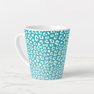 Tasse Latte Tourquoise Leopard Patters