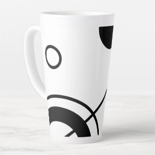 Tasse Latte Traits de pinceau d'art abstrait