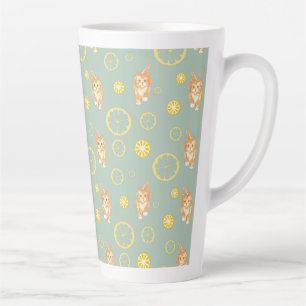 Tasse Latte tranche de citron et motif de chat