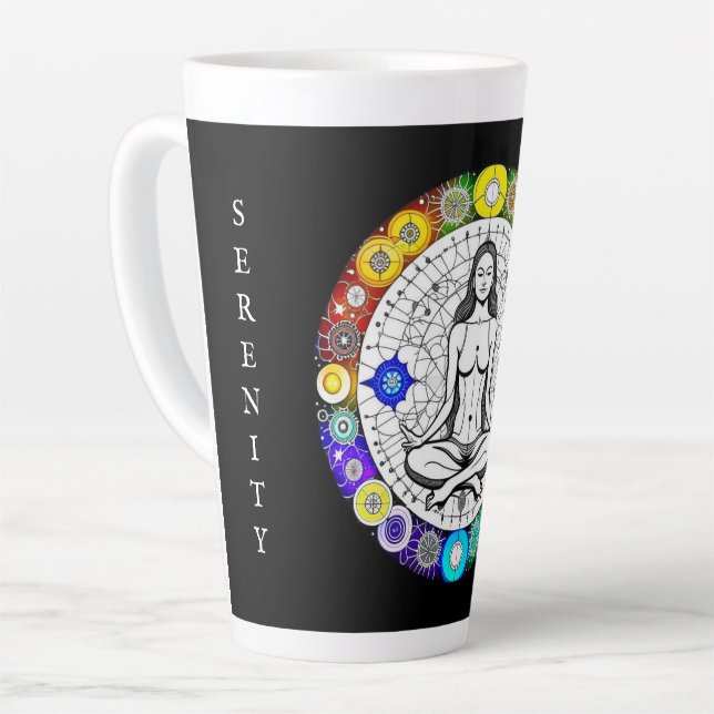 Tasse Latte Tranquillité et sérénité Méditation pacifique (Angle gauche)