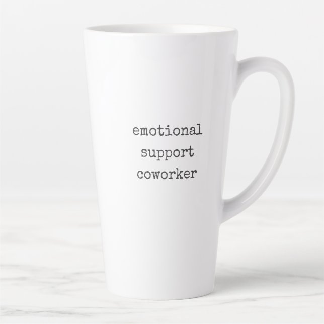 Tasse Latte Travail Bestie Cadeau Funny Emotion Support Cowork (Droite)