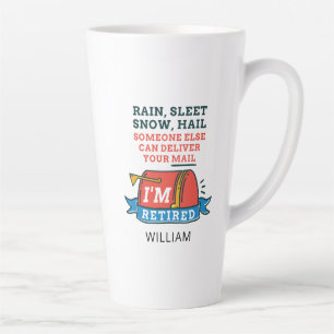 Tasse Latte Travailleur postal à la retraite Cadeau personnali