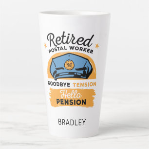 Tasse Latte Travailleur postal à la retraite Facteur à la retr