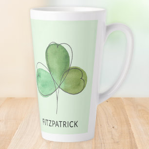 Tasse Latte Trèfle vert personnalisé Patrimoine irlandais