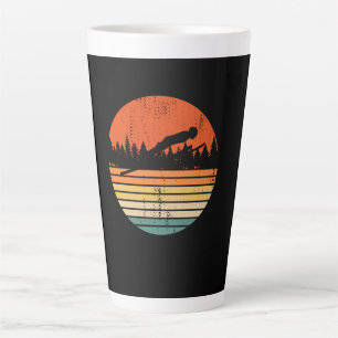 Tasse Latte Tremplin à Ski Cadeau Rétro Sauteur à Ski