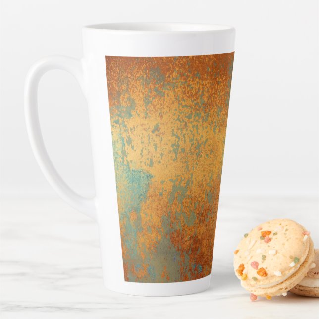 Tasse Latte Trendy Rich Copper Patina Metallic (En situation)