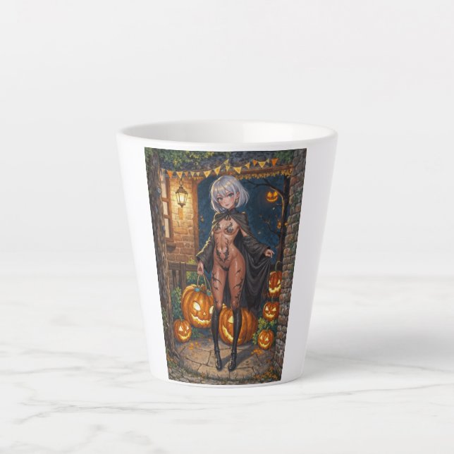 Tasse Latte Trick ou le traitement, Brave Halloween Costume Gi (Devant)