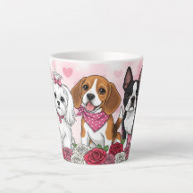Trio de chiens adorables Roses Amateur d'animaux