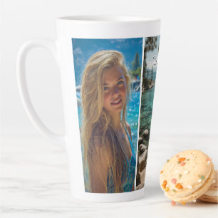 Tasse Latte Trois bandes verticales photo boho