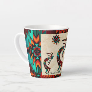 Tasse Latte Trois bouquets de latte Kokopelli du Sud-Ouest