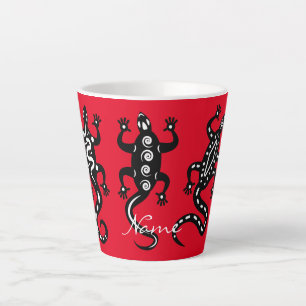 Tasse Latte Trois Lizards noirs style Thunder_Cove sud-ouest