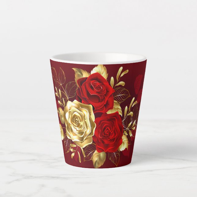 Tasse Latte Trois Roses de bijoux (Devant)