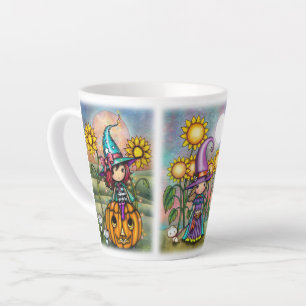 Tasse Latte Trois sorcières mignonnes d'Halloween par Molly Ha