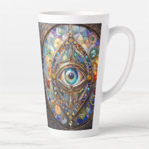 Tasse Latte Troisième œil sur verre et bronze