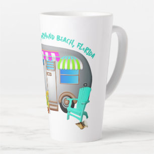 Tasse Latte Tropical Camping Travel Trailer Personnalisé Dire