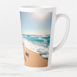 Tasse Latte Tropical Golden Shell Beach Chic