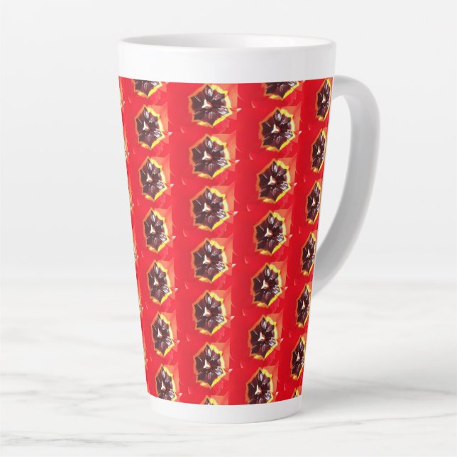 Tasse Latte Tulipe rouge écarlate (Angle droit)