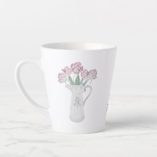Tasse Latte Tulipes dans un pichet en céramique