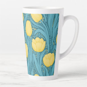 Tasse Latte Tulipes en bleu et jaune