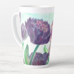 Tasse Latte Tulipes pourpres