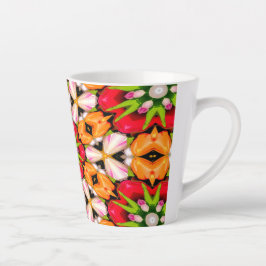 Tasse Latte Tulips Bouquet Motif