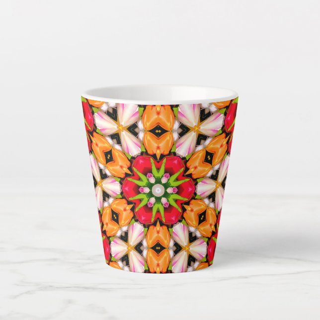 Tasse Latte Tulips Bouquet Motif (Devant)