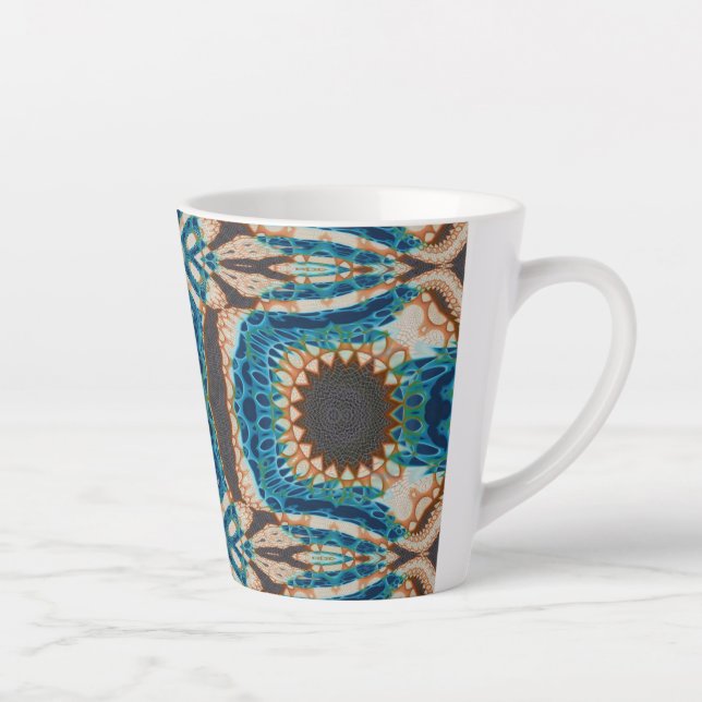 Tasse Latte Turquoise Gold Sun Southwestern Art (Droite)